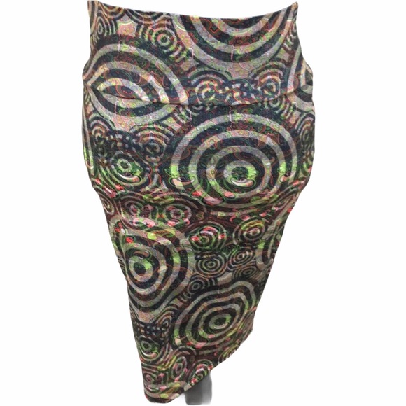 LuLaRoe Circles and Paisley Skirt Multi Color, Small - Picture 3 of 7